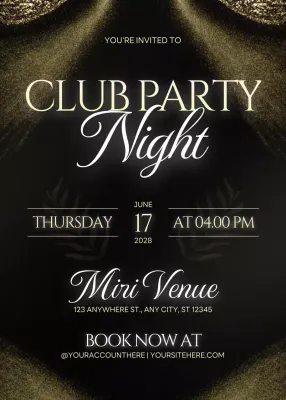 Black Fancy Club Party Invitation