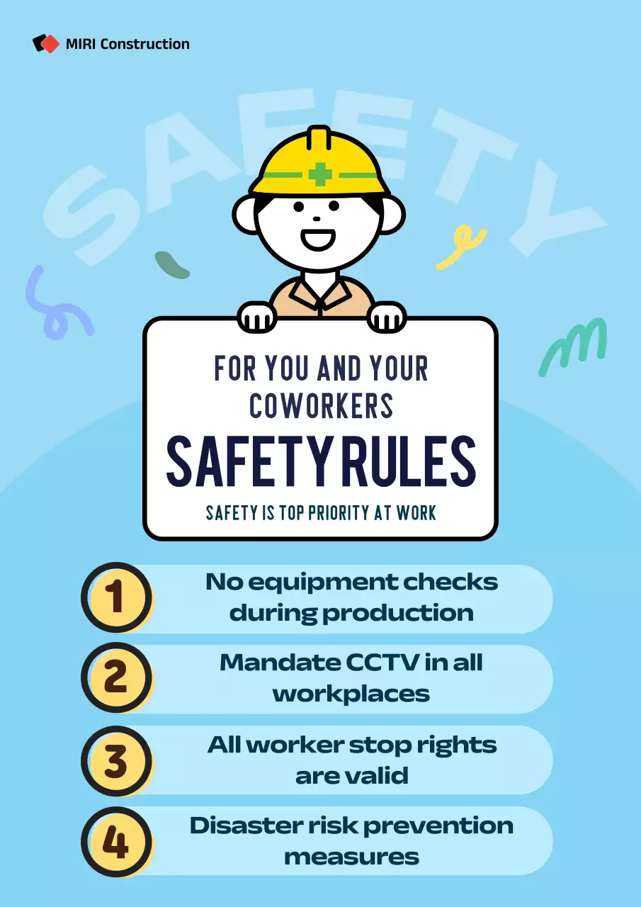 Blue Minimal Safety Guideline Poster