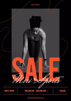 Black Modern Sports Promotion Poster