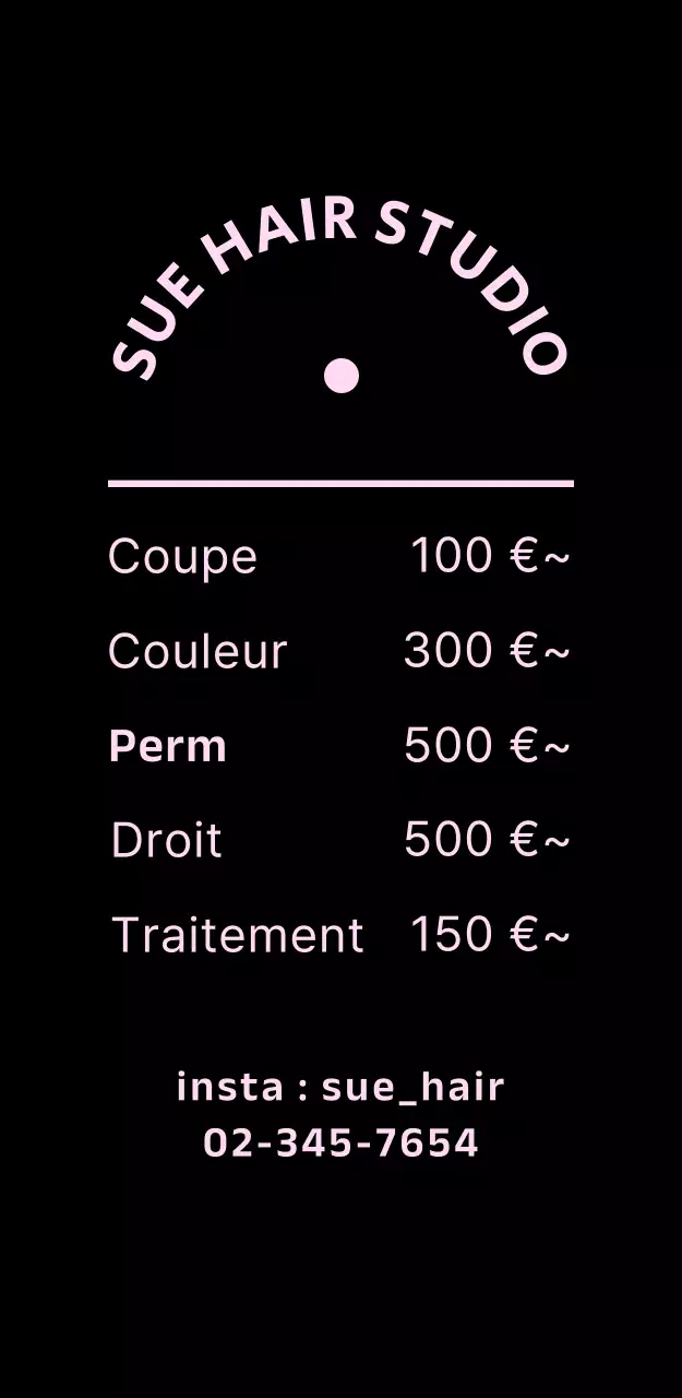 Enseigne de salon de coiffure moderne en rose