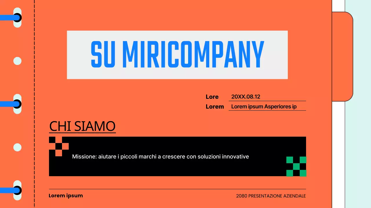 Un'introduzione kitsch alla cultura aziendale in azzurro e arancione