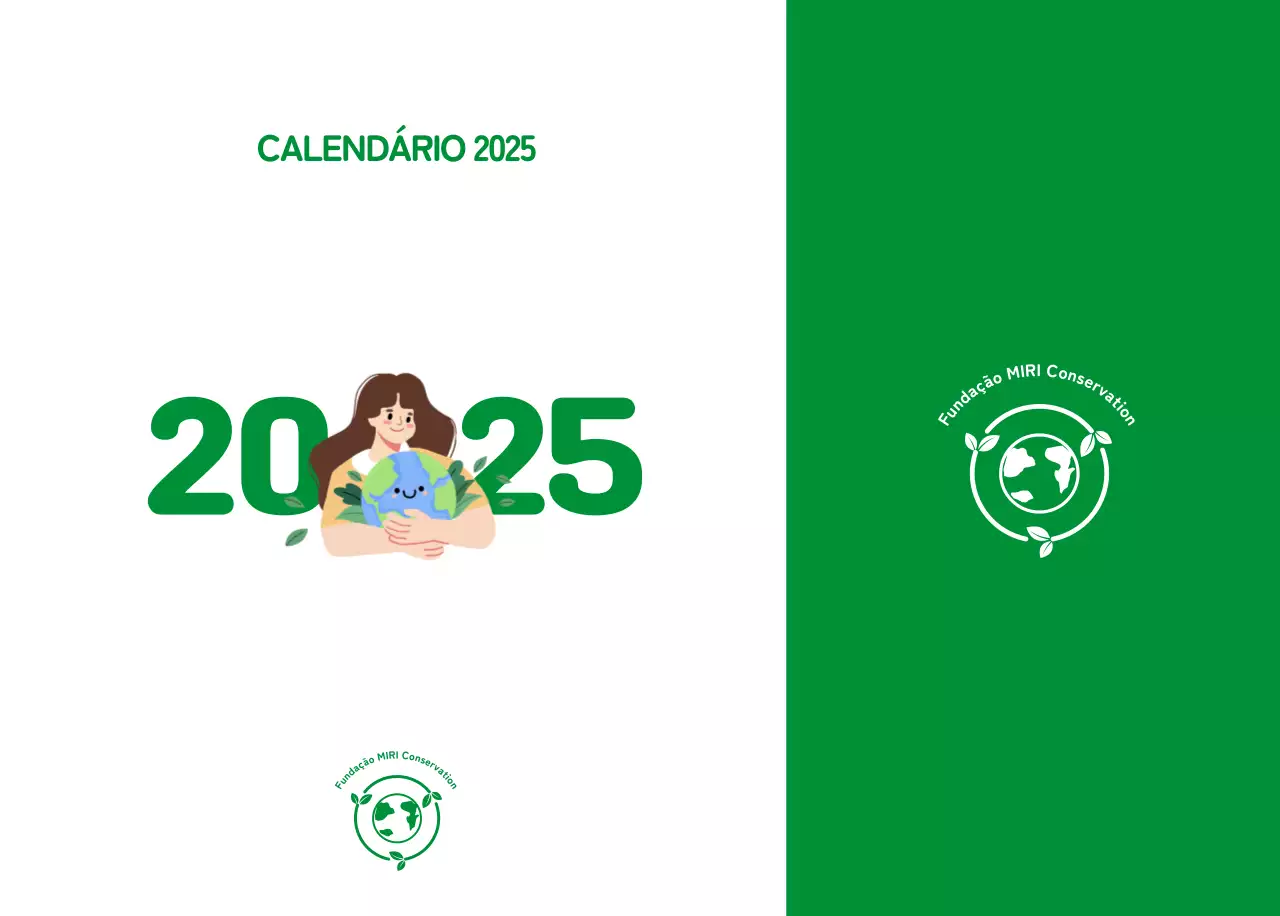 Uma fundação social que celebra a época natalícia com ilustrações coloridas de pessoas e do planeta.