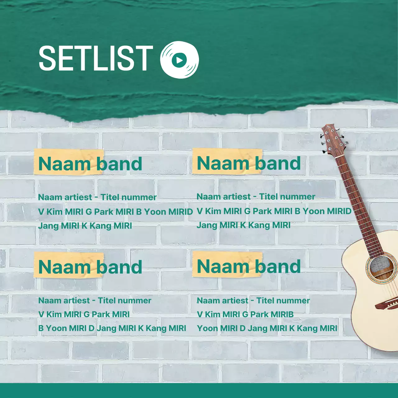 Promoot de regelmatige optredens van een hippe, vintage universiteitsclub