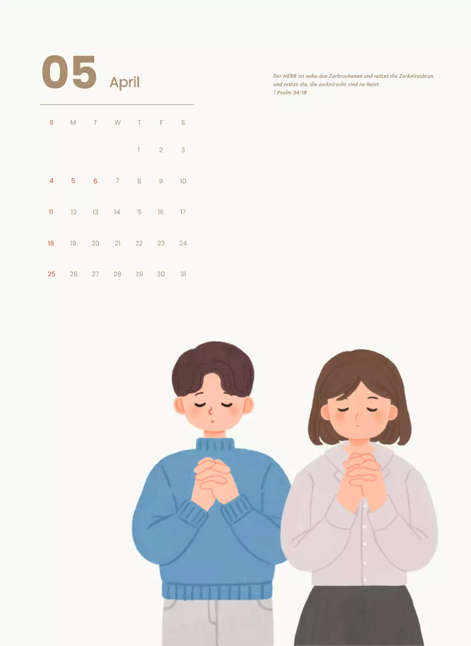 Ein Andachtskalender mit gemütlichen Illustrationen und Bibelversen auf hellblauem Hintergrund