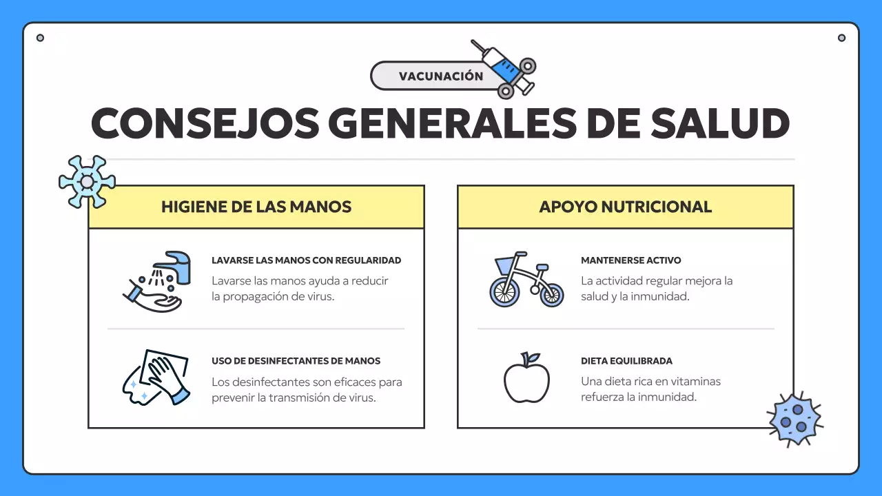 Información sobre la vacunación estacional azul y amarilla