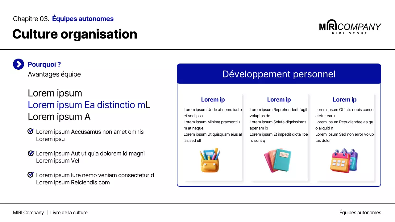 Le livre de la culture d'entreprise moderne en bleu marine