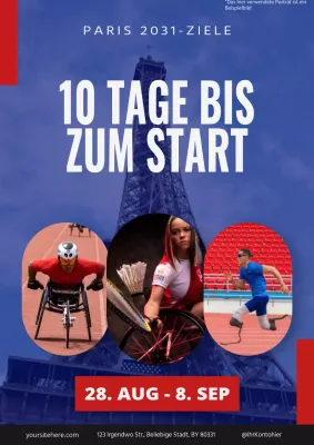 Flyer für Sportveranstaltungen in Rot und Weiß