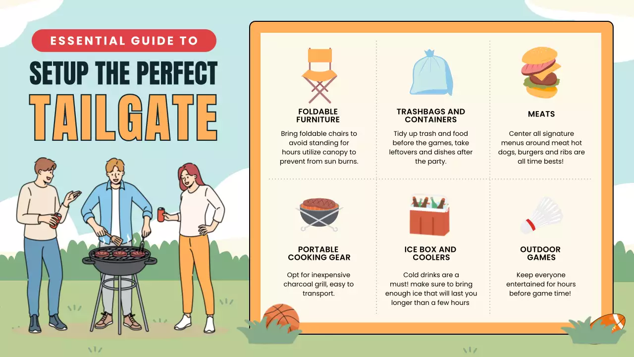 Blue Minimal Tailgate Guide Infographic