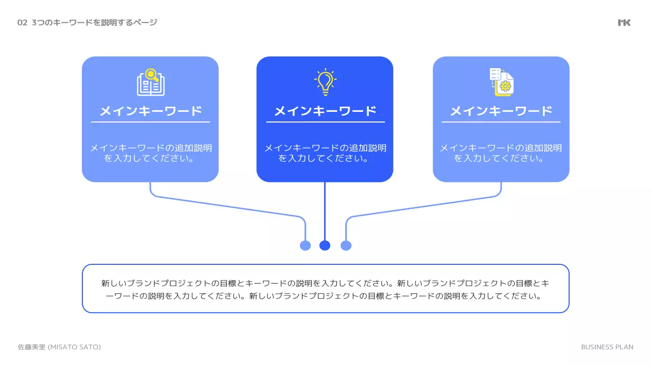 青 モダン 企画書 計画書 プレゼンテーション