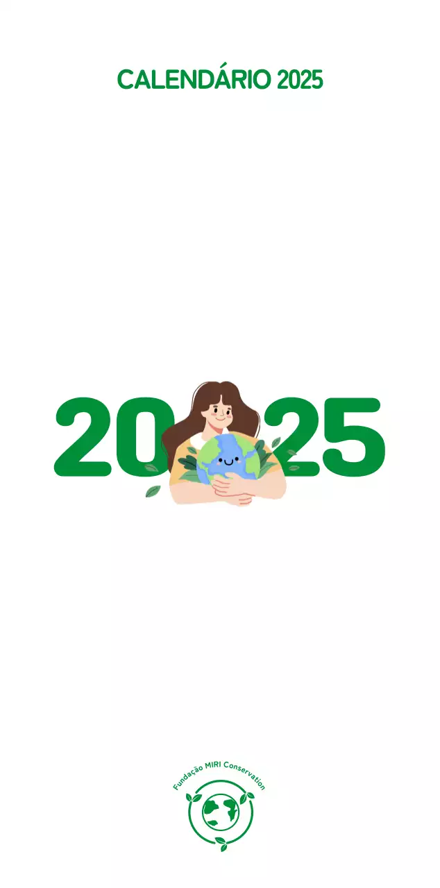 Uma fundação social que celebra a época natalícia com ilustrações coloridas de pessoas e do planeta.