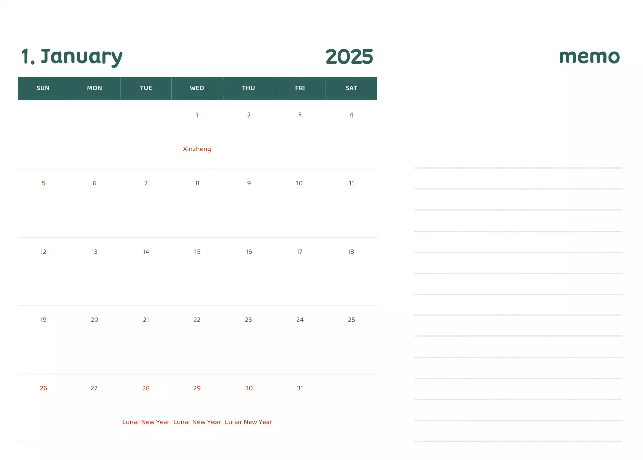 Kalender dengan ilustrasi penuh warna dan emosional