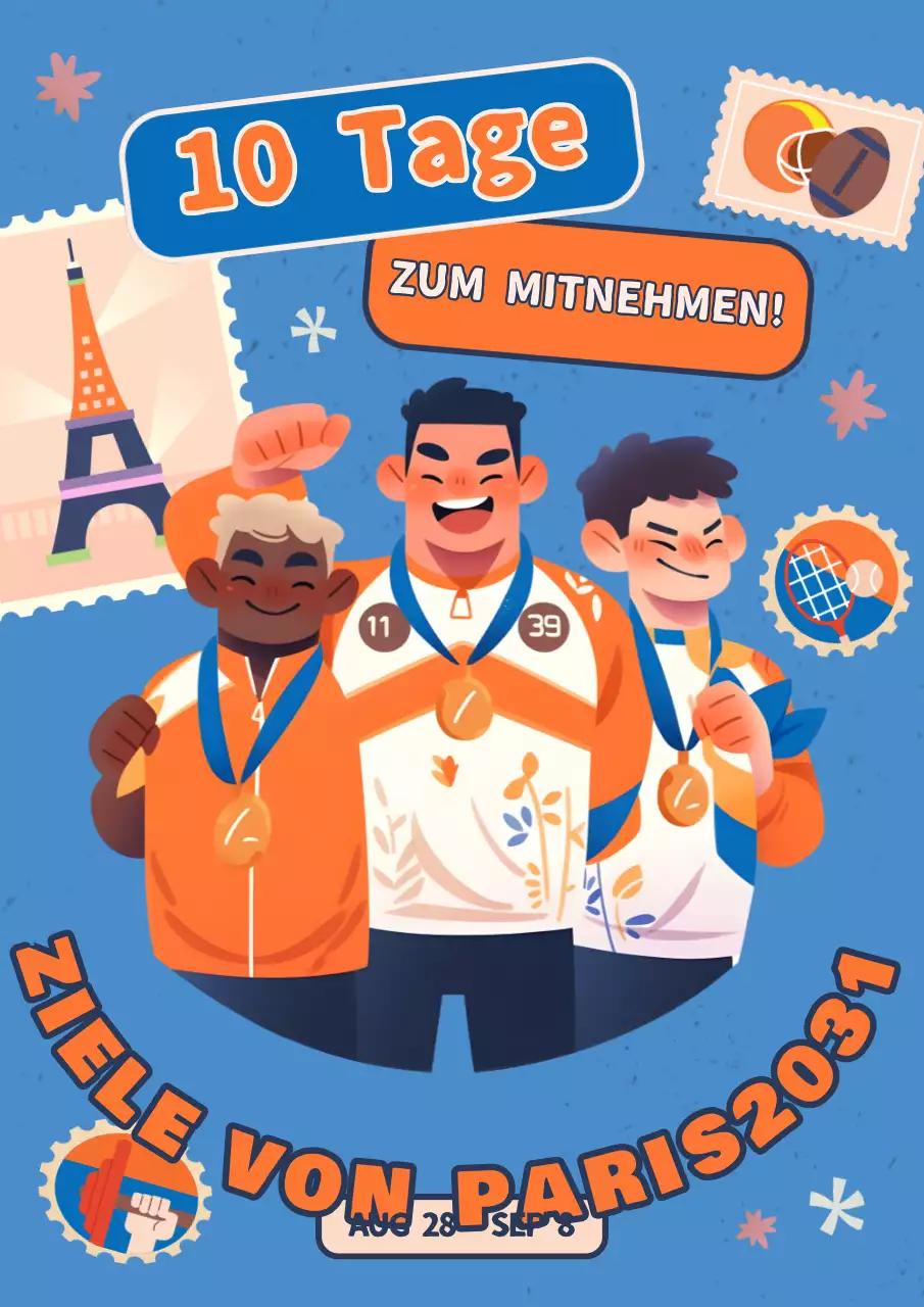 Orange Blau Modern Generic Sports Tournament Förderung