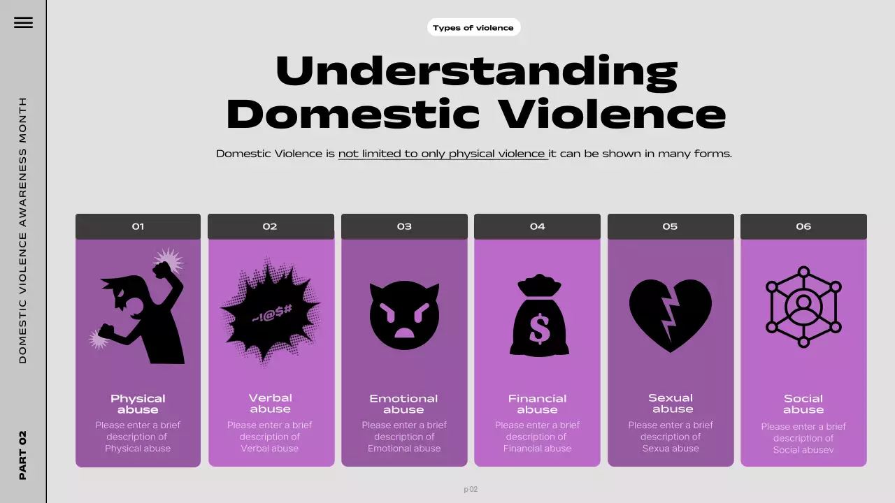 Purple Minimal Violence Awareness Guide Presentation