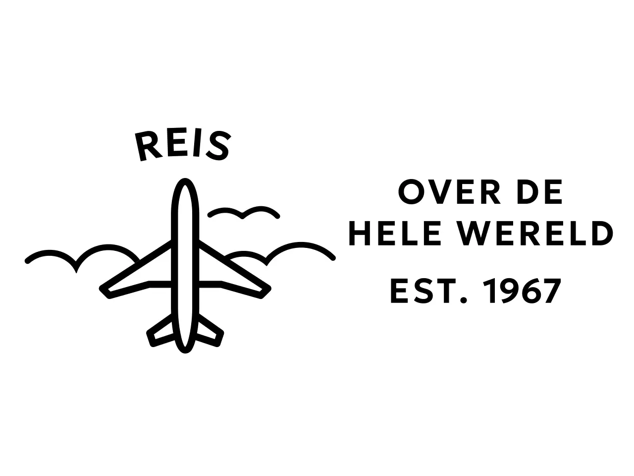 Eenvoudig concept reisbureau met illustraties van vliegtuigen