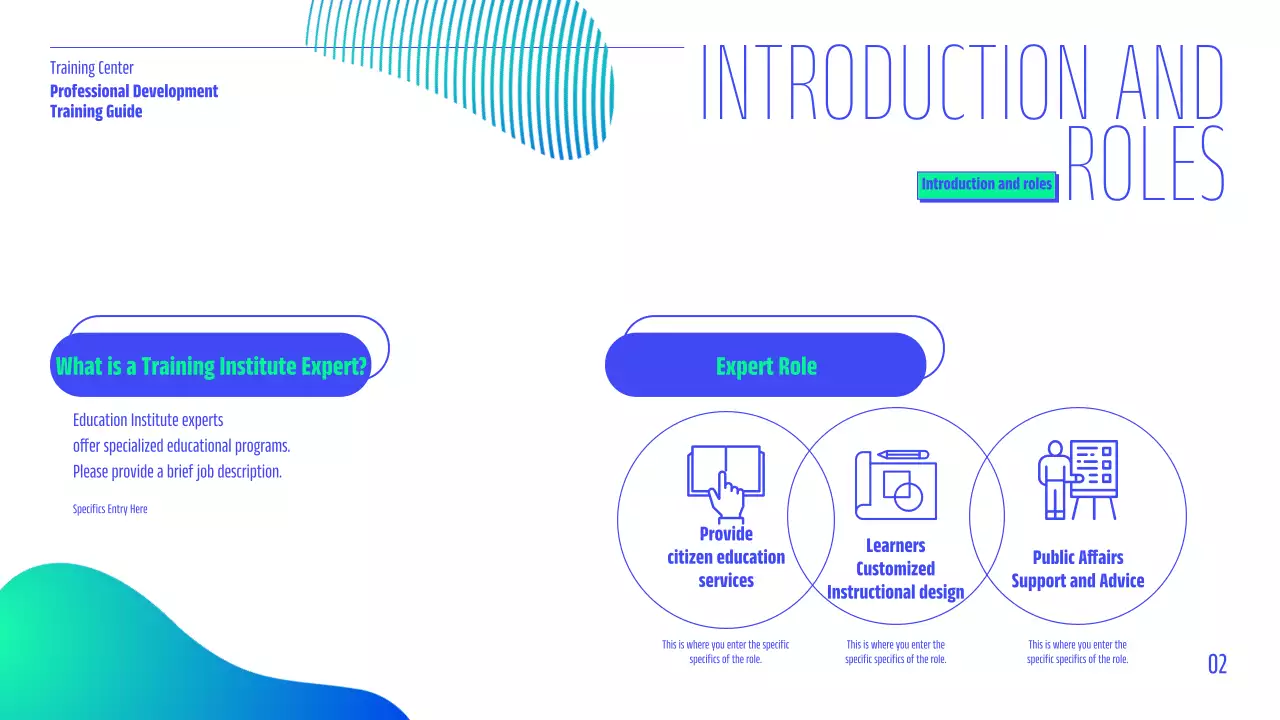 Blue Modern Job Training Guide Presentation