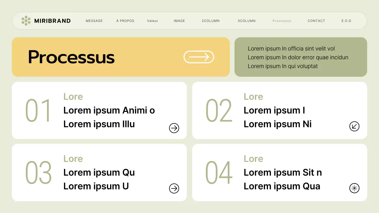 Un briefing sur la marque d'une petite entreprise avec un style d'interface utilisateur vert lime et jaune