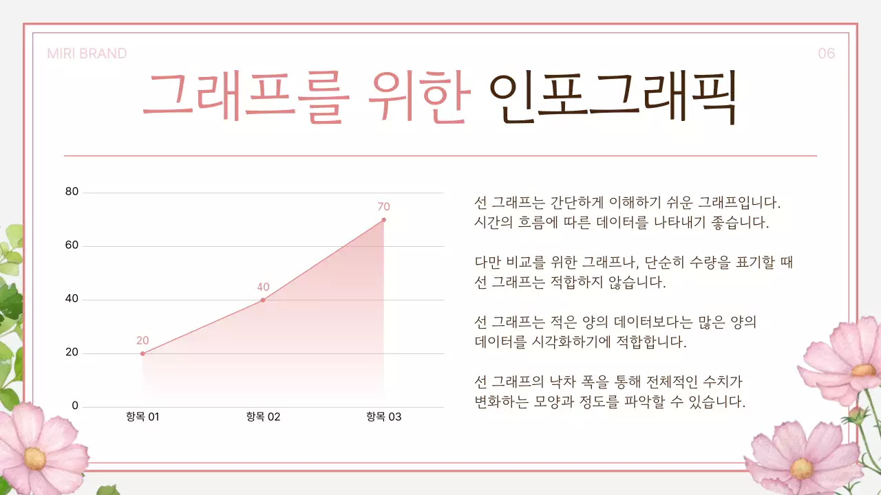 핑크와 회색의 깔끔한 가을 코스모스 프레젠테이션 게시글