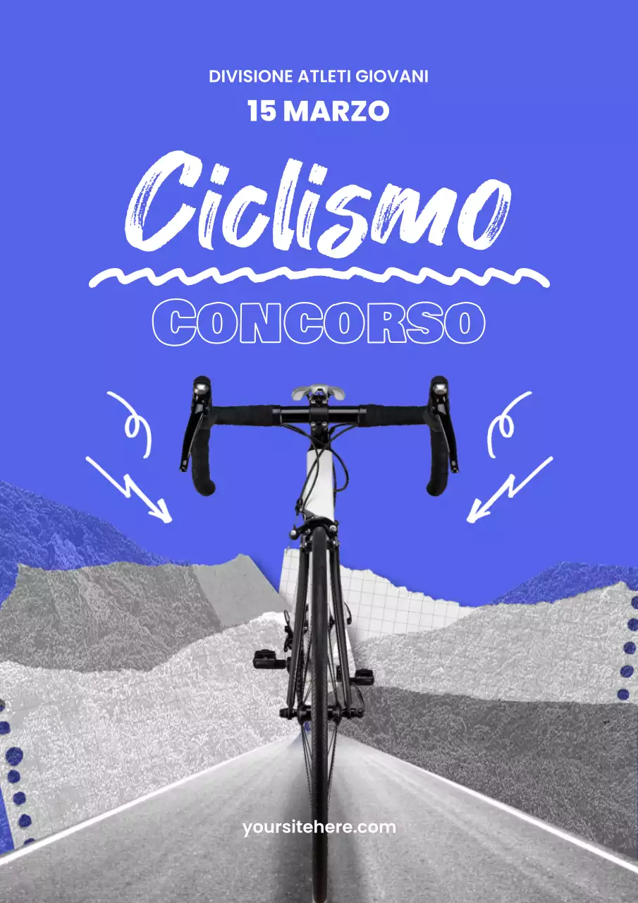 Promuovere eventi ciclistici kitsch in bianco e blu