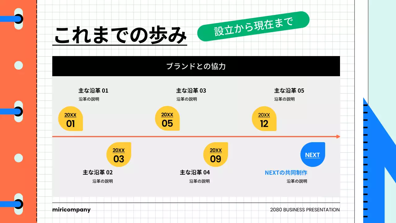 青 モダン 会社 プレゼンテーション