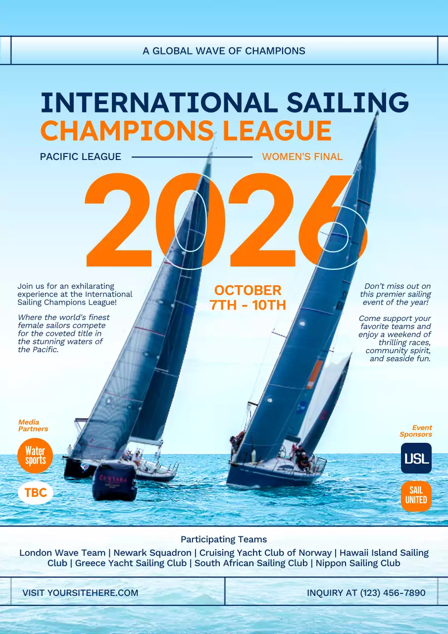 Blue Modern Sailing Event Poster