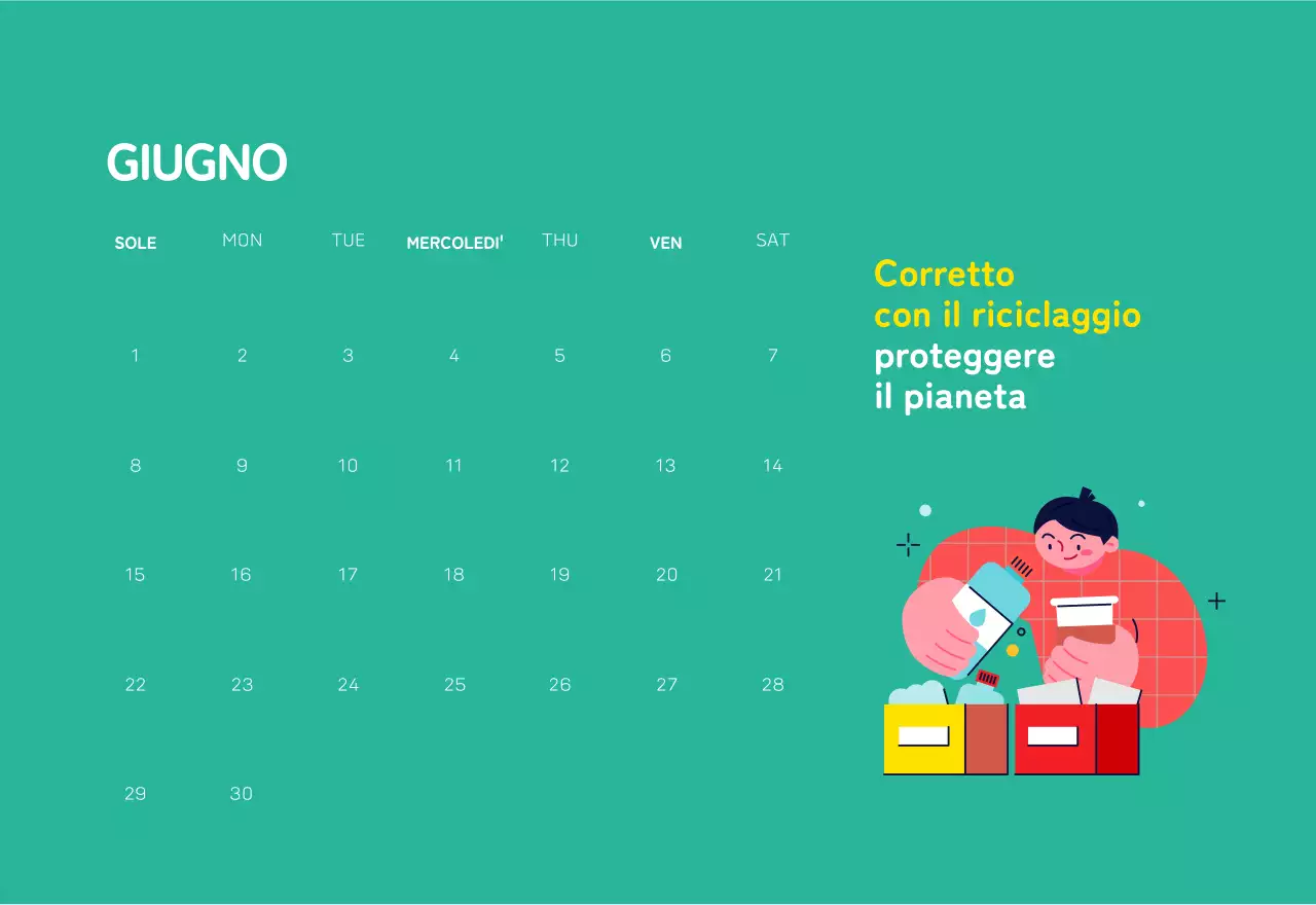 Una fondazione sociale che celebra le festività natalizie con illustrazioni colorate di persone e del pianeta.