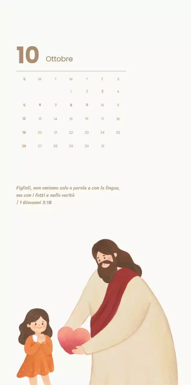 Un calendario devozionale con illustrazioni accoglienti e versetti della Bibbia su uno sfondo blu chiaro