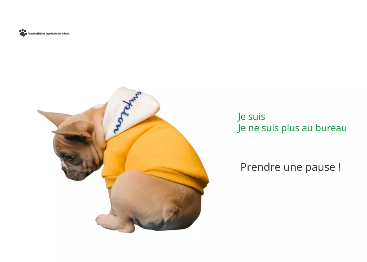 Un calendrier avec une photo de chiot et un message mignon dans une couleur verte.