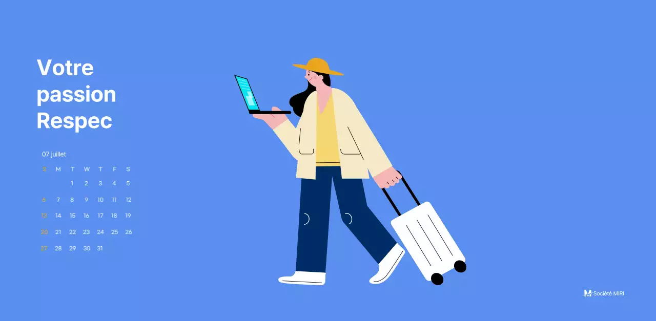 Calendrier de motivation avec des illustrations énergiques et des citations positives sur un fond bleu clair