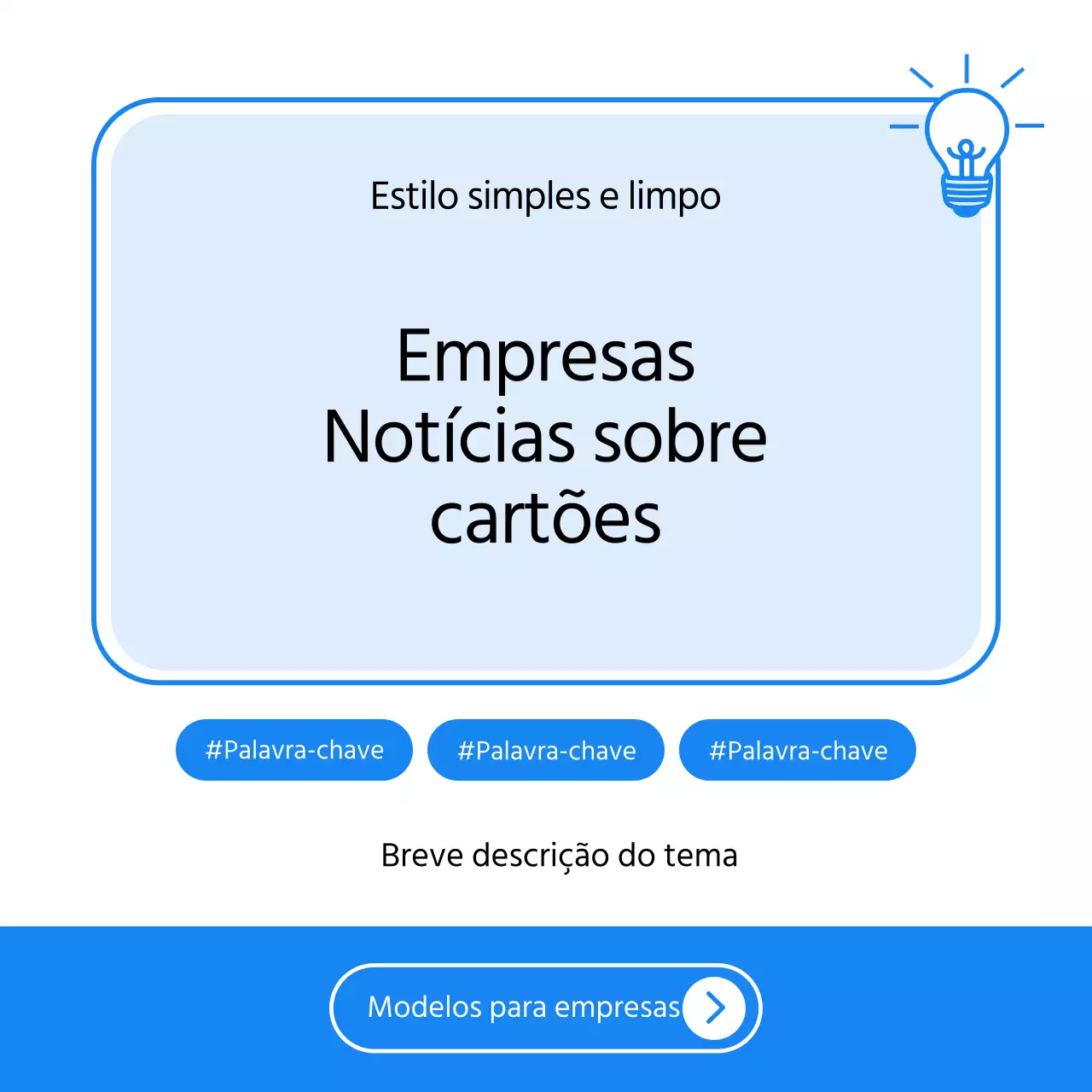 Uma carta comercial de empresa simples em azul claro