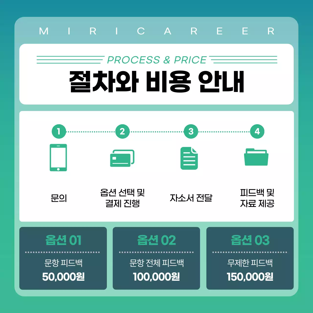 민트와 흰색의 심플한 첨삭전문가 특강 홍보