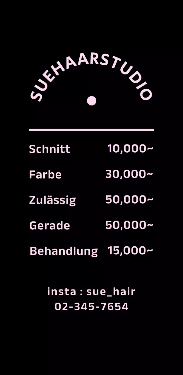 Moderne Beschilderung für Friseursalons in Rosa