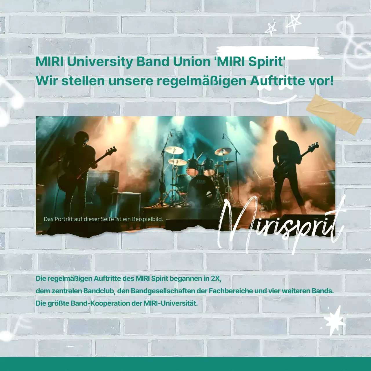 Werbung für die regelmäßigen Auftritte eines Vintage-Universitätsclubs