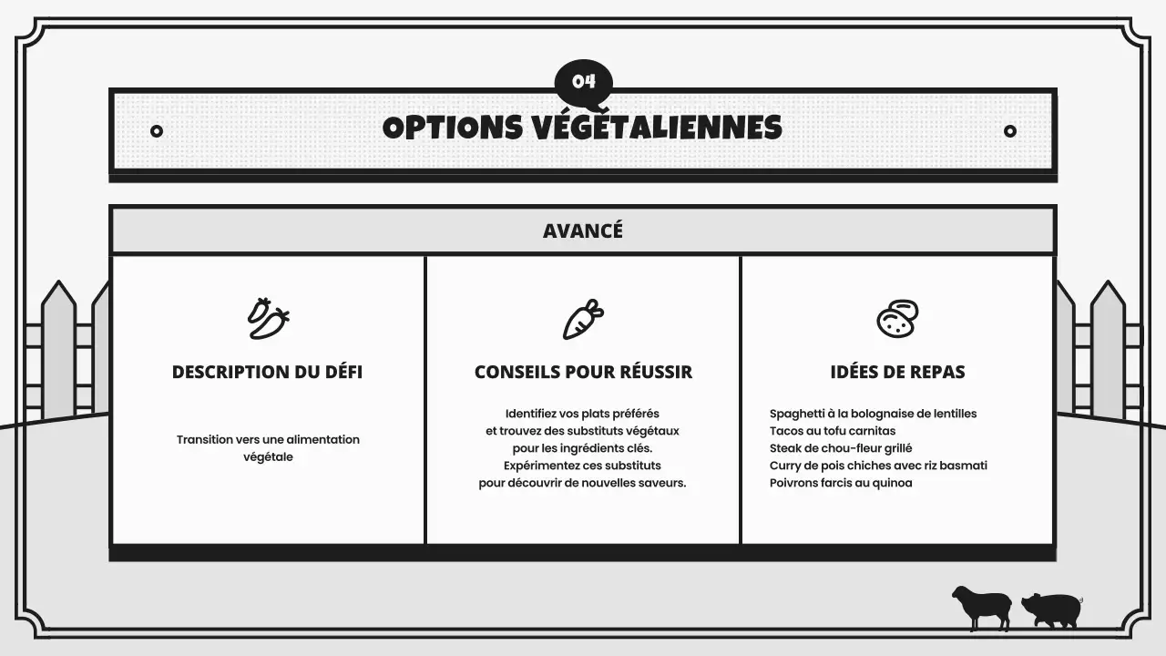 Campagne Retro World Vegan Day Challenge en gris et noir