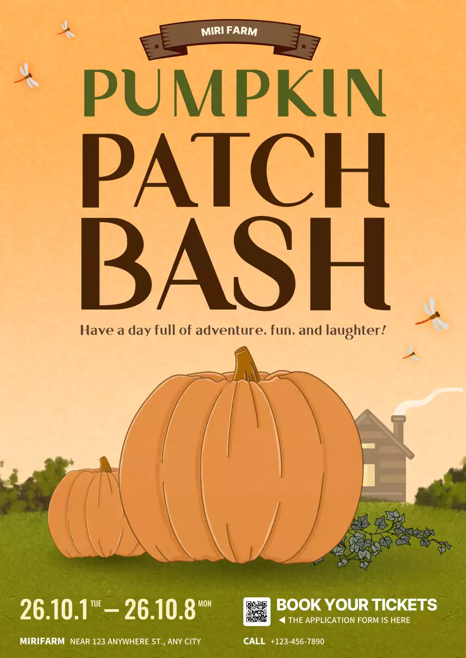 Orange Rustic Pumpkin Event Promotion Poster
