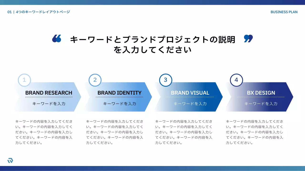 青 シンプル ビジネス 企画書 プレゼンテーション