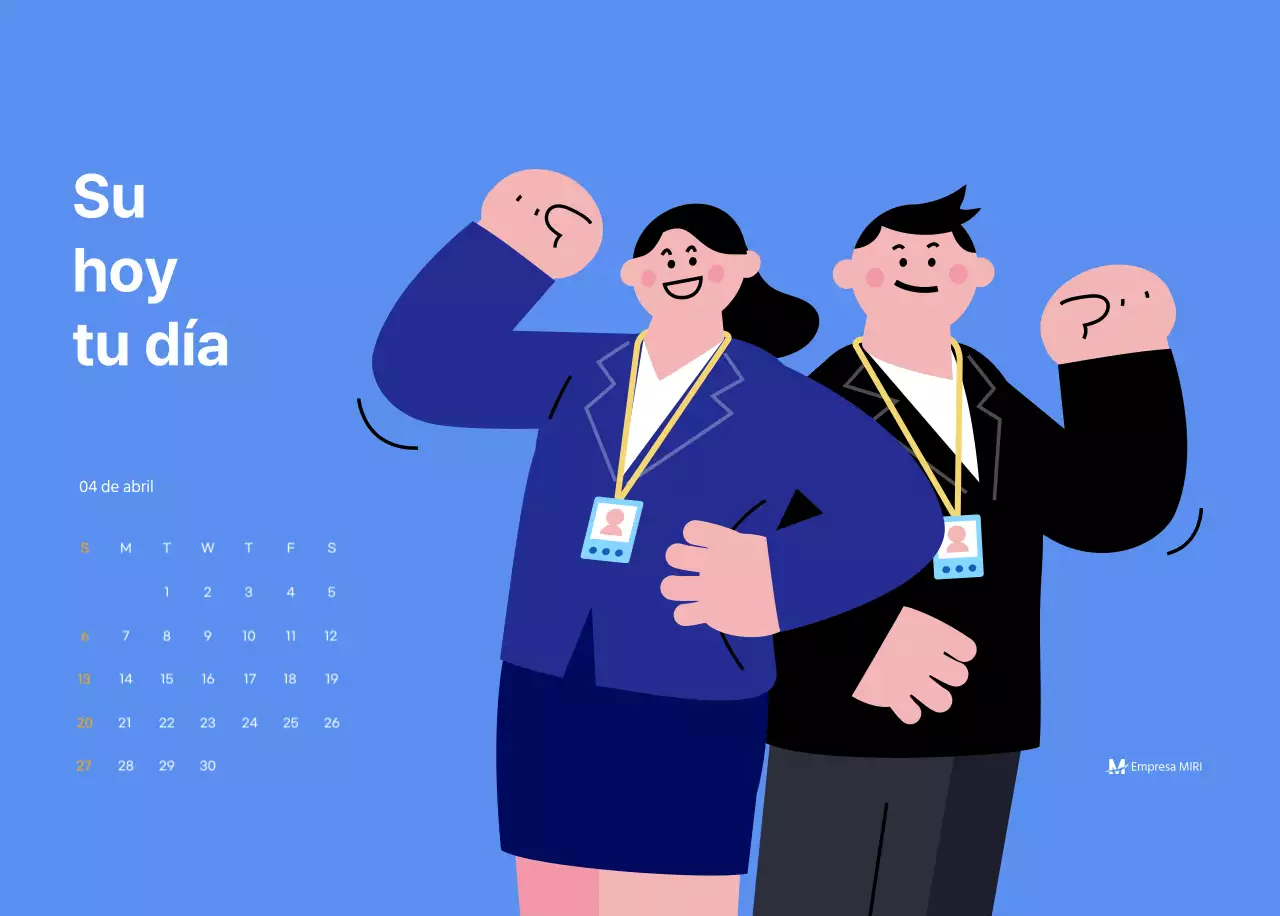 Calendario motivacional con ilustraciones llenas de energía y citas positivas sobre fondo azul claro