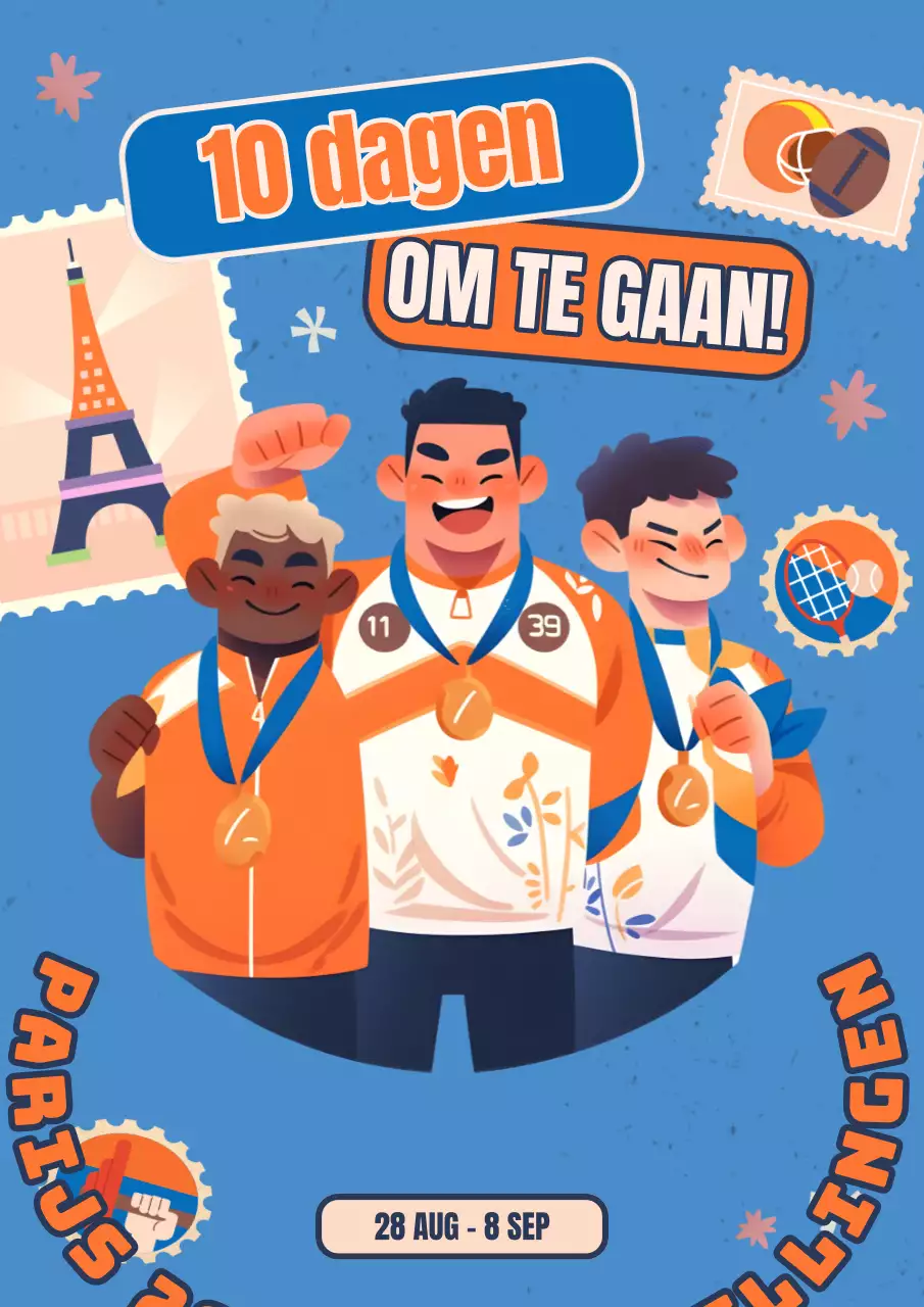 Oranje Blauw Modern Generiek Sporttoernooi promotie