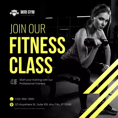 Black Modern Fitness Promotion Social Media Post