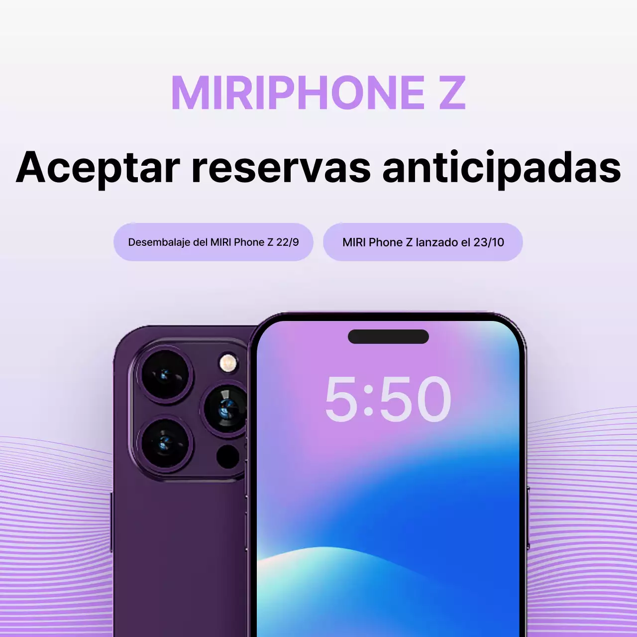 Púrpura, moderna promoción de prerreserva de móviles