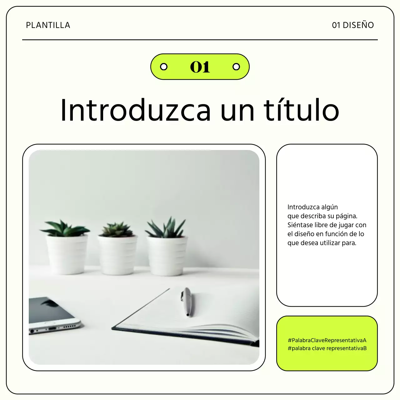 Una sencilla carta de presentación verde lima