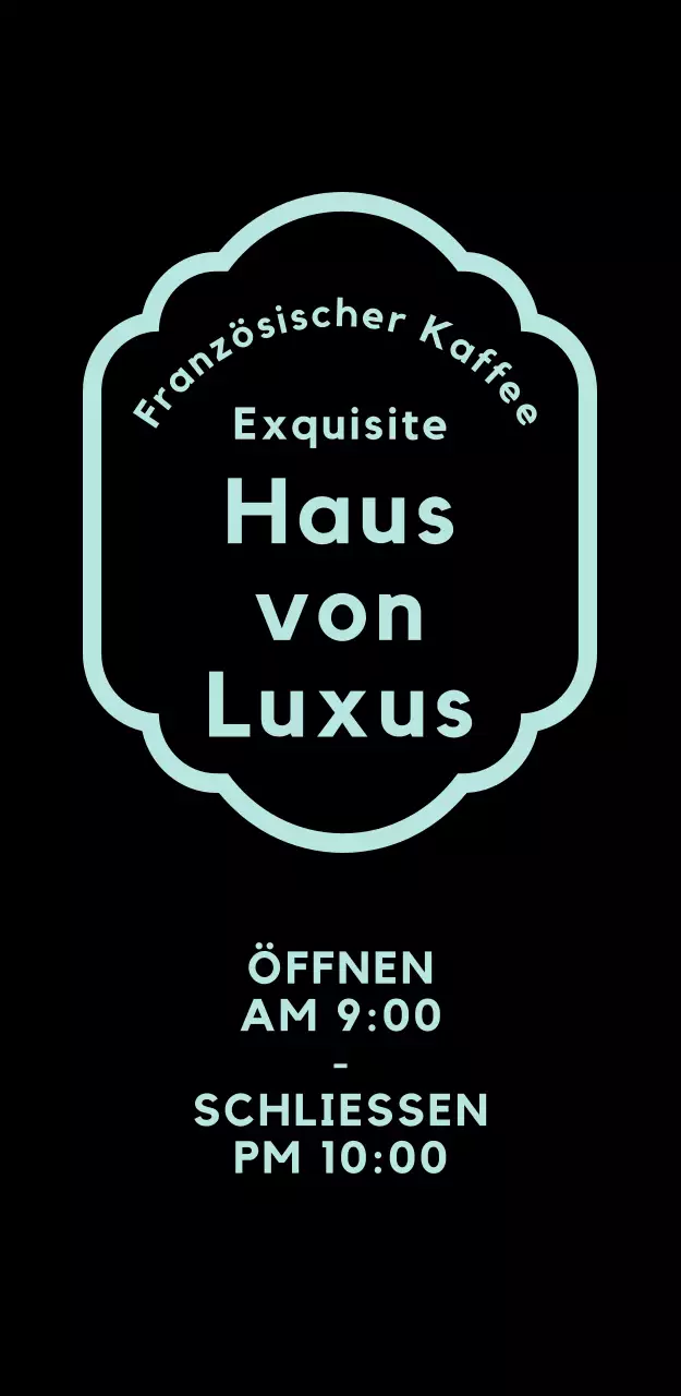 Mint Minimalist Französisch Kaffee Beschilderung