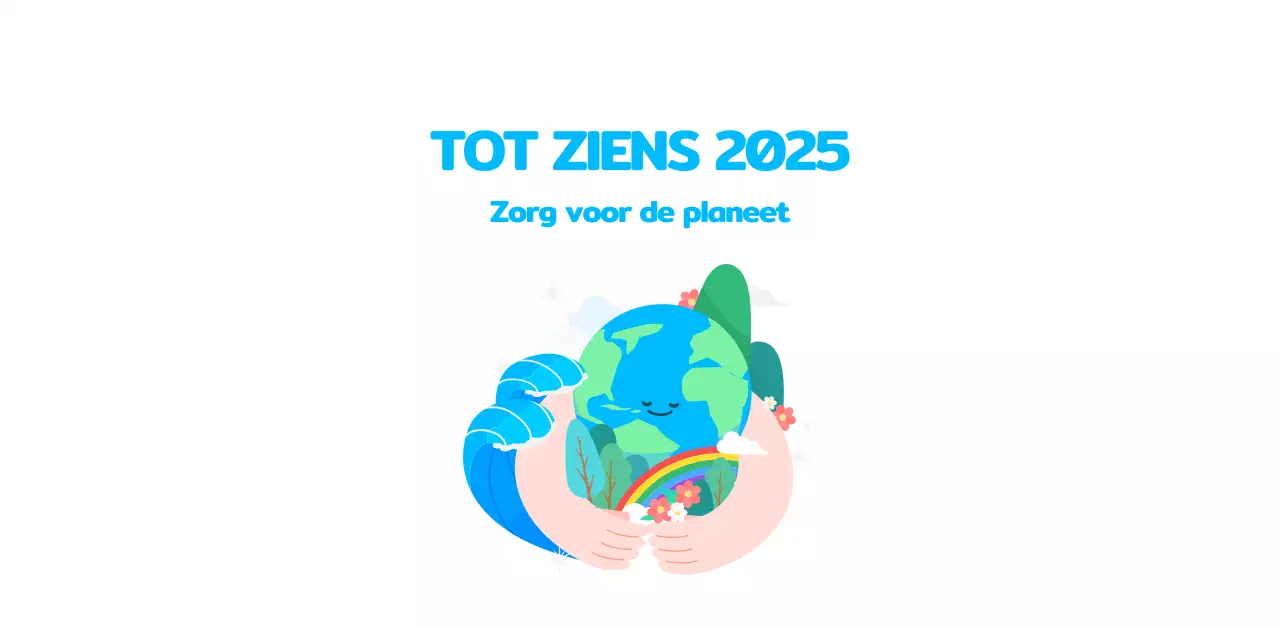 Een sociale stichting die de feestdagen viert met kleurrijke illustraties van mensen en de planeet.