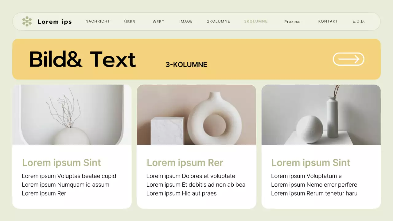 Ein Briefing für ein kleines Unternehmen mit einem lindgrünen und gelben UI-Stil