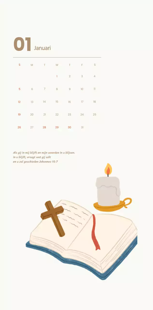 Een devotiekalender met gezellige illustraties en bijbelverzen op een lichtblauwe achtergrond