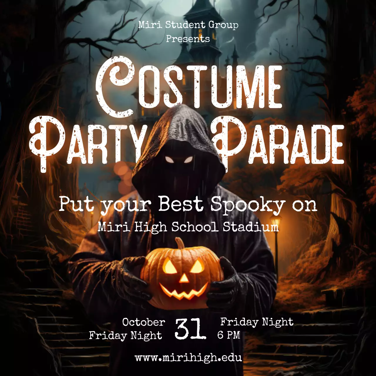 Black Gothic Halloween Event Social Media Post