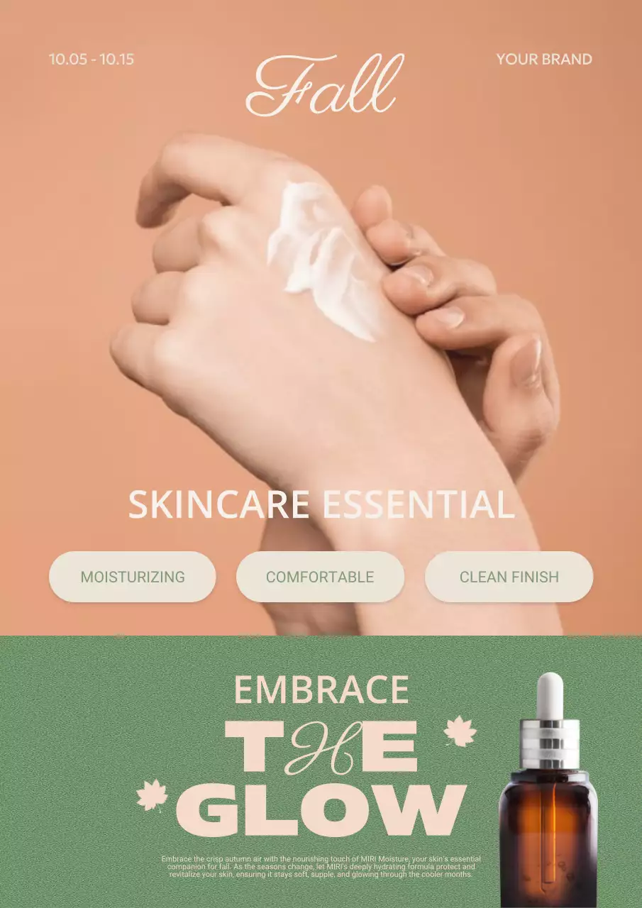 Beige Elegant Skincare Promotion Poster