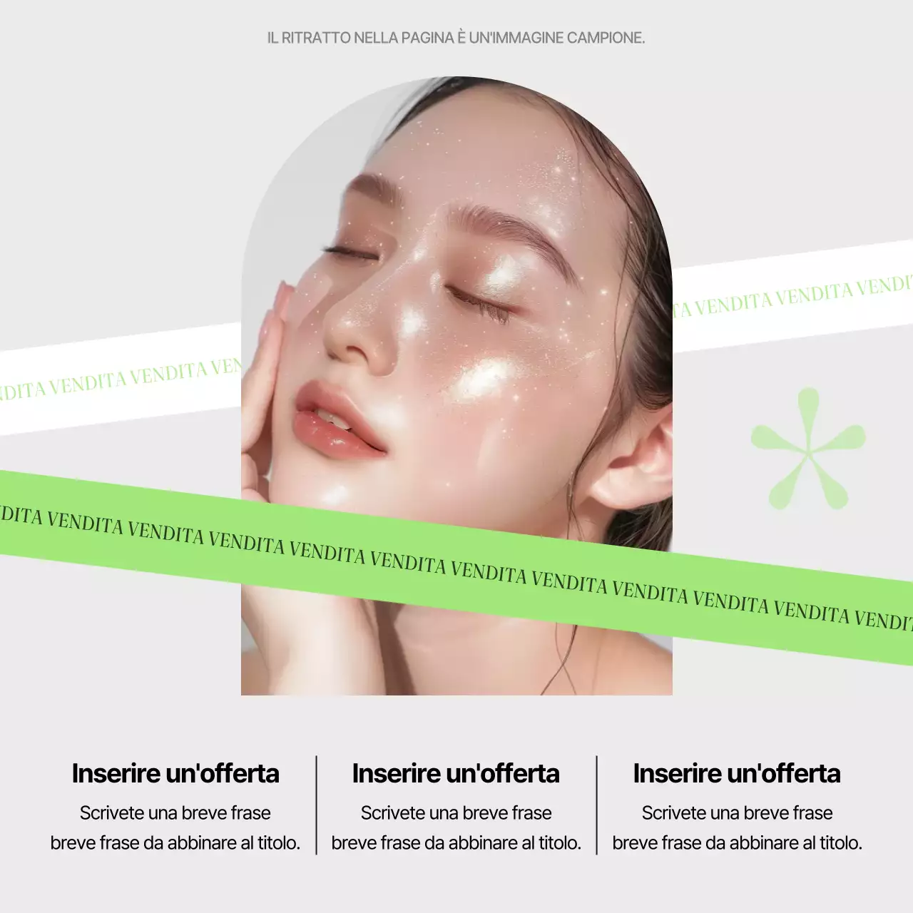 Promozione di un marchio di bellezza minimalista e pulito in bianco e chartreuse