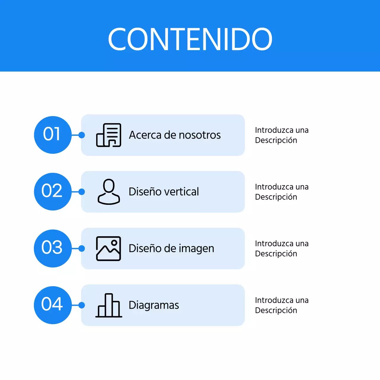 Una sencilla carta de empresa en azul claro