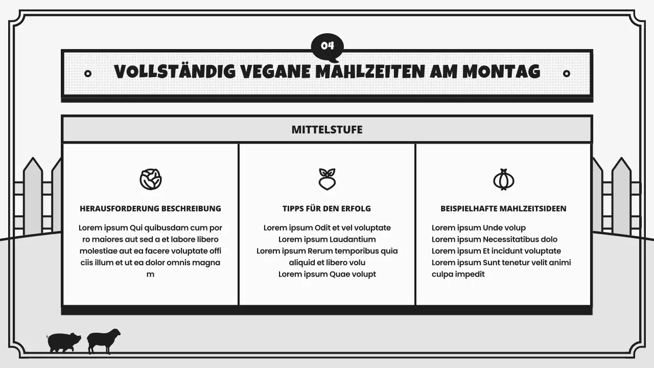 Retro-Kampagne zum Weltvegantag in Grau und Schwarz