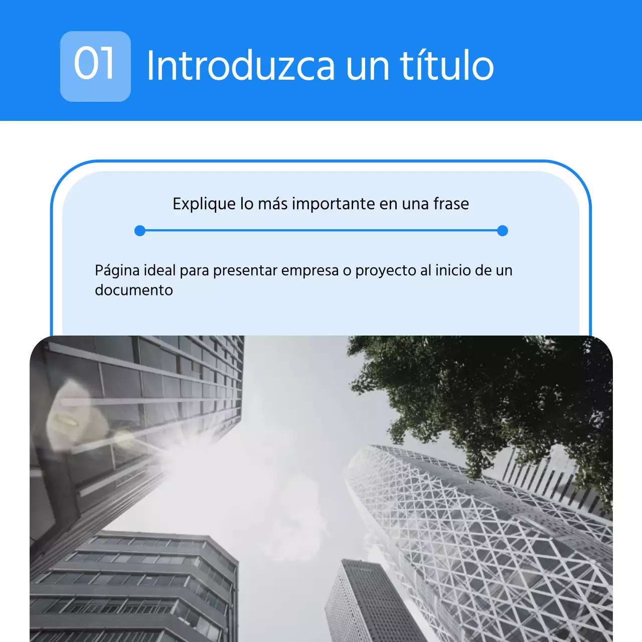 Una sencilla carta de empresa en azul claro